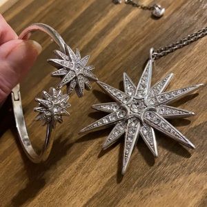 VNTG Brighton Star Necklace & bracelet silver tone long style Retro Classic # A